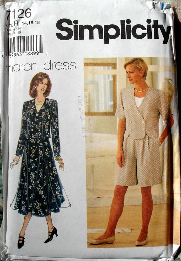 Simplicity 7126 Misses Top Pull On Shorts And Skirt By Maren Dress Size R (14-18)