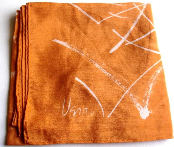 Vera Scarf Square Rust Colored With White Check Marks Verasheer