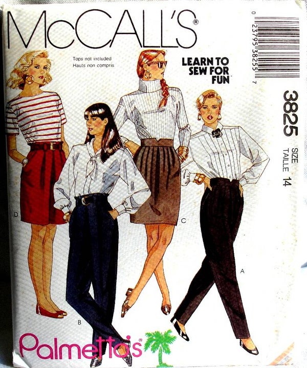McCall's 3825 Misses Pants Skirt And Shorts Pattern By Palmetto's Size 14