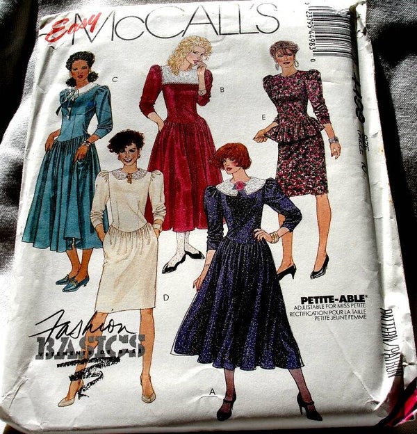 McCall's 4498 Misses Shaped Dropped Waistline Dress Size 10