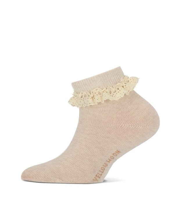 Yellowmoon sok 2-pack beige met kant