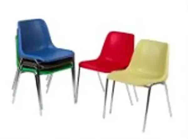 Chaise tube plastique pied tube coque plastique