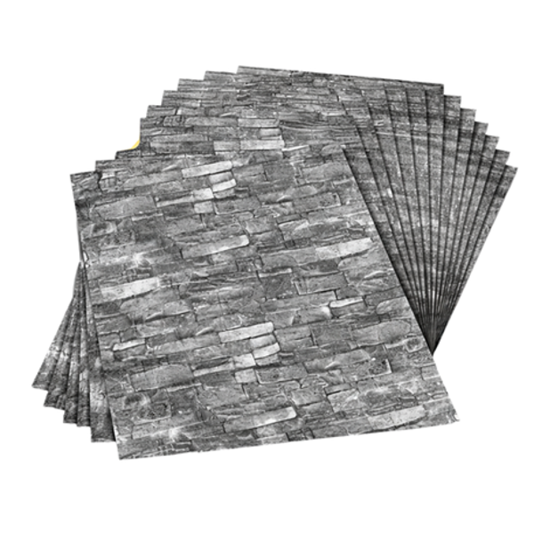 Nowoczesne Panele Ścienne 3D Cegła Szara Samoprzylepne 10 szt Loft Design dom