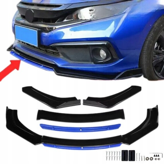 UNIWERSALNA DOKŁADKA PRZEDNIEGO ZDERZAKA SPLITTER 182cm Czarno Niebieski | car