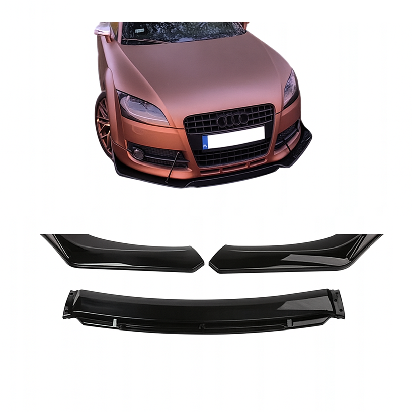 UNIWERALNA DOKŁADKA ZDERZAKA PRZÓD SPLITTER SPOILER CZARNY POŁYSK ABS 182 CM | car