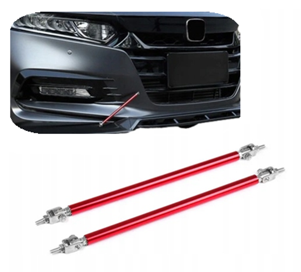 MOCOWANIE SPLITTERA TIE BAR 200mm CZERWONE UCHWYT DOKŁADKI ZDERZAKA 2szt | car