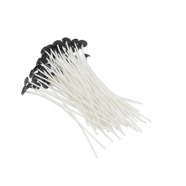 Gotowe knoty bawełniane z blaszką 10cm