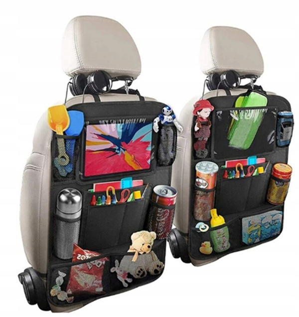 Organizer samochodowy na fotel wodoodporny mata z kieszeniami uniwersalny | car kids