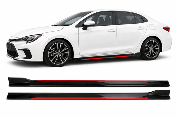 UNIWERSALNE DOKŁADKI PROGÓW DO DOCIĘCIA 2,0M 4 ELEMENY CZARNO CZERWONE SPORT | car