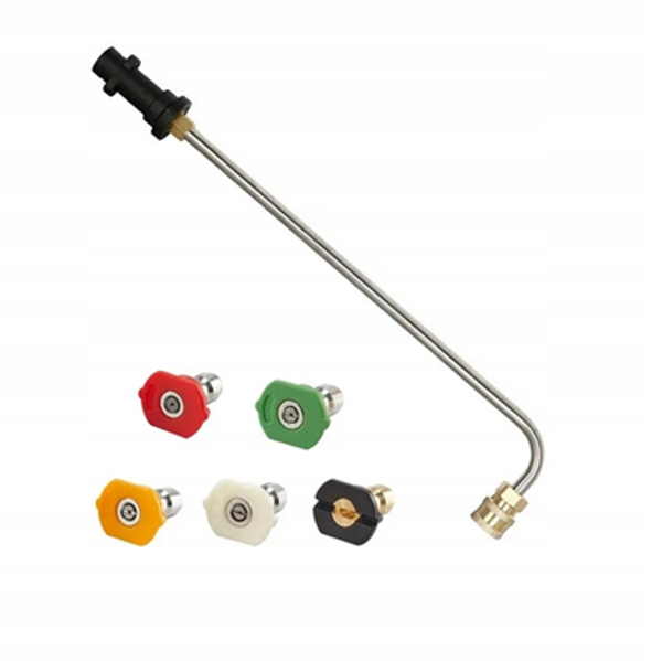 Lanca 90 stopni + KOMPLET dysz do myjki KARCHER K2 - K7 na szybko złącze