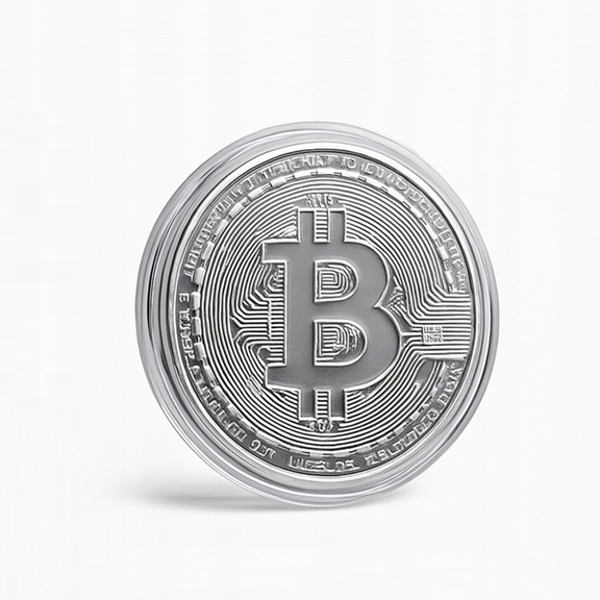 Bitcoin - moneta kolekcjonerska BTC w kapslu - XXL DOM