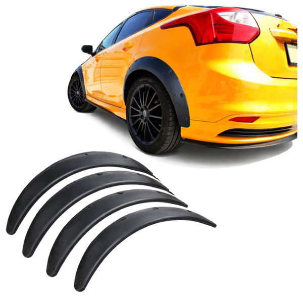 UNIWERSALNE POSZERZENIA NADKOLI FENDERY ABS CZARNY MAT KOMPLET 4 SZT 73x4CM | car