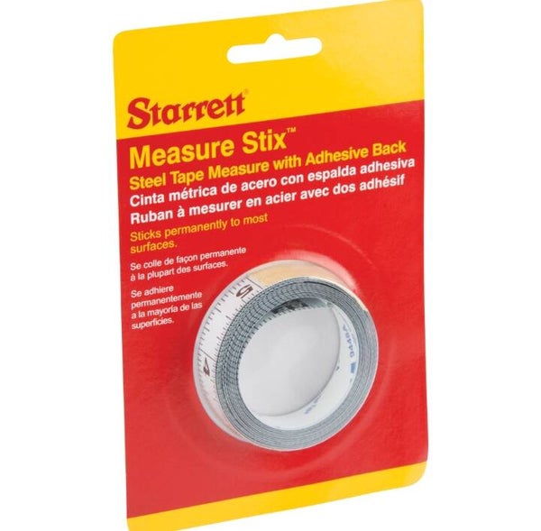 Starrett SM46WRL. Rubans avec endos adhésif Measure StixMC, 1/2" x 6', Marques de goujon po/pi Modèle : TBE324 No. de fab. : SM46WRL