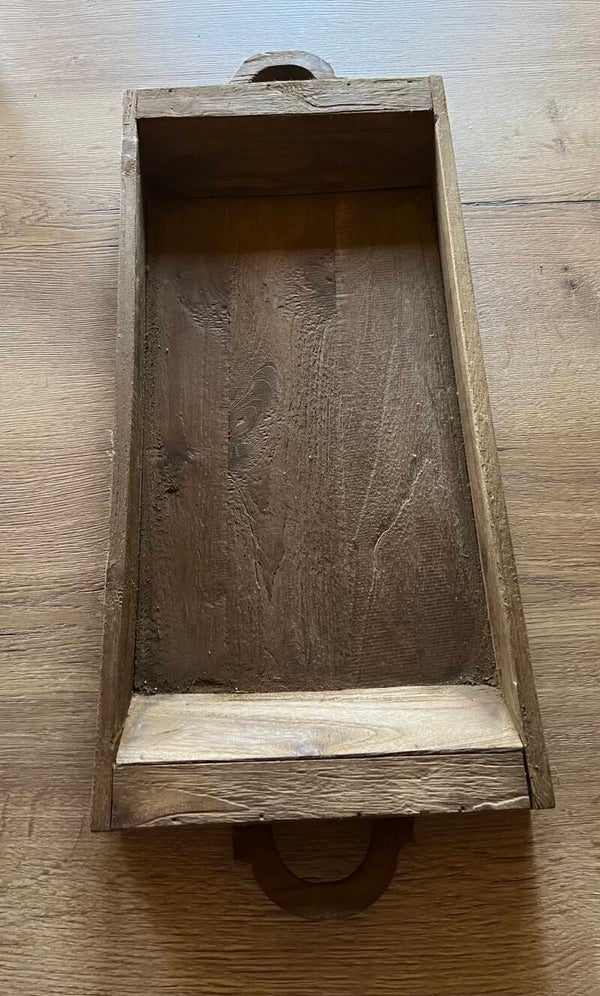 Oude houten Nepalese schaal met 2 oren