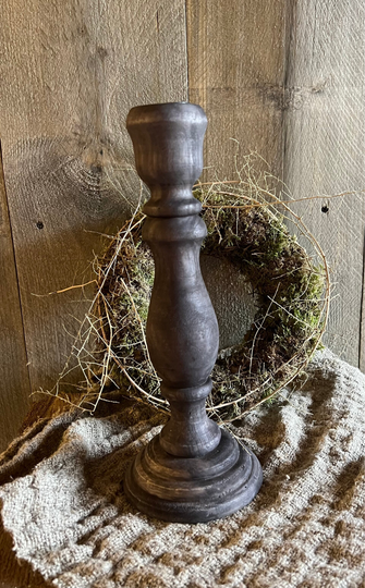 Houten kandelaar vintage grey