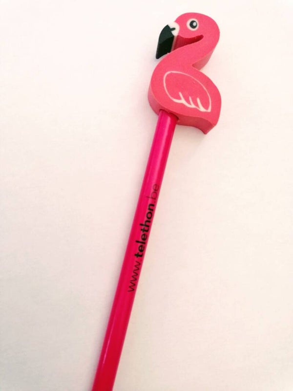 Crayon Téléthon flamand rose