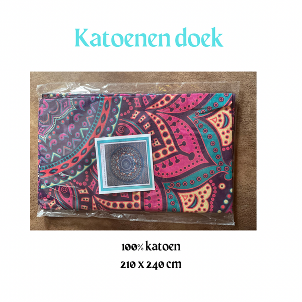 Katoenen wandtapijt / boho doek 07