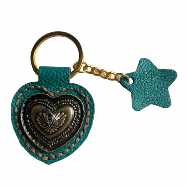 Sleutelhanger Hart Turquoise