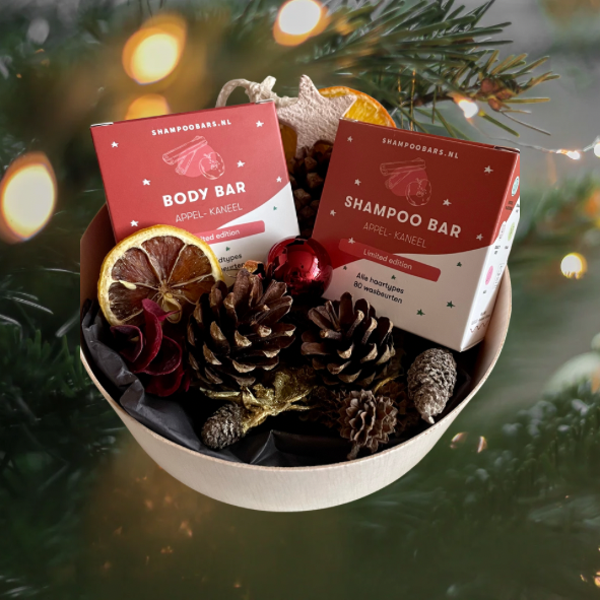 Giftbox Kerst Shampoo- en bodybar & sisalzakje