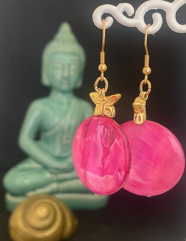 Oorbellen Pink butterfly