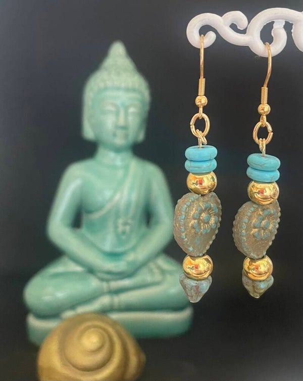 Oorbellen Howlite Heart