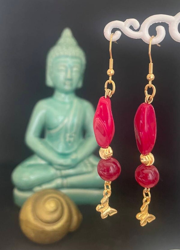 Oorbellen Red Butterfly