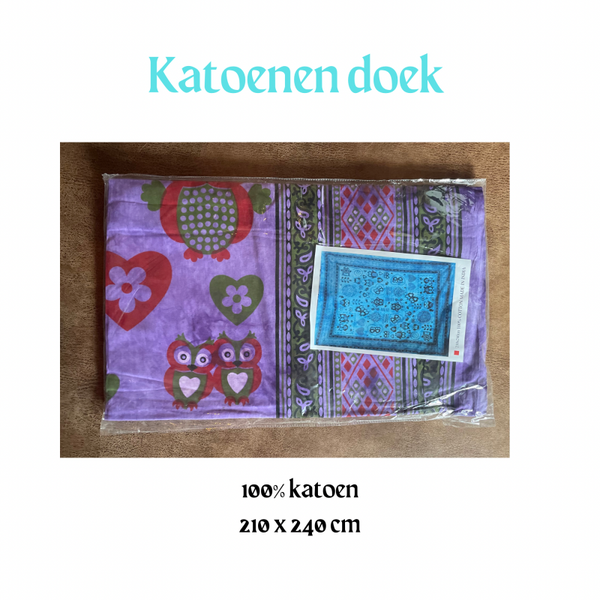 Katoenen wandtapijt / boho doek 09