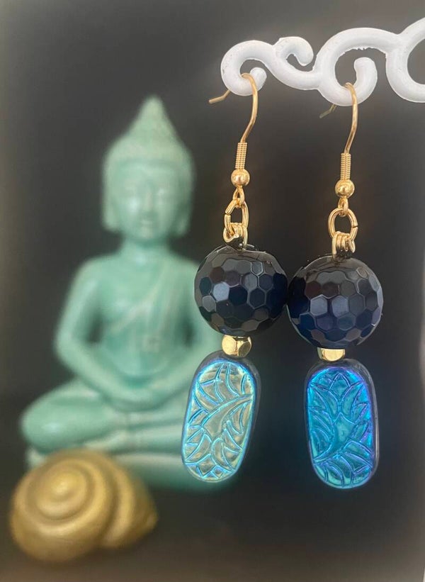 Oorbellen Deep Blue Metallic