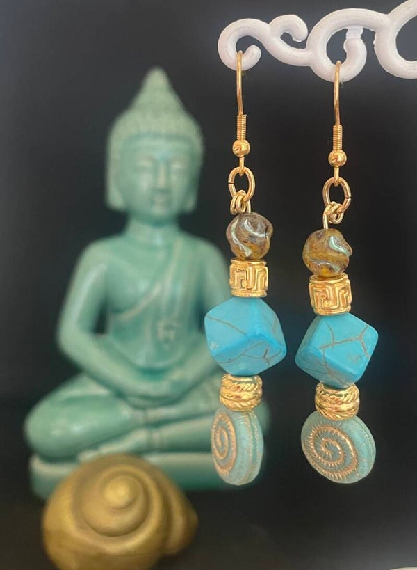 Oorbellen Cubes and spirals