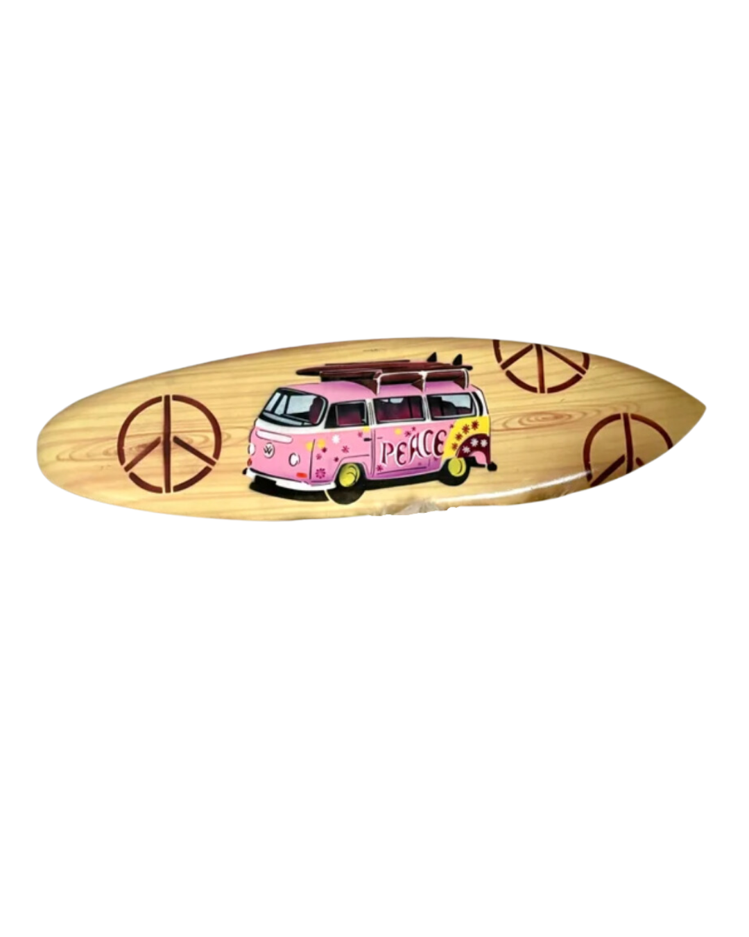 Wandbordje Peace surfplankje