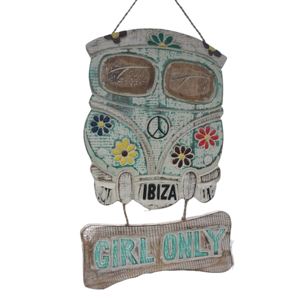 Bordje VW bus 'Girl Only'