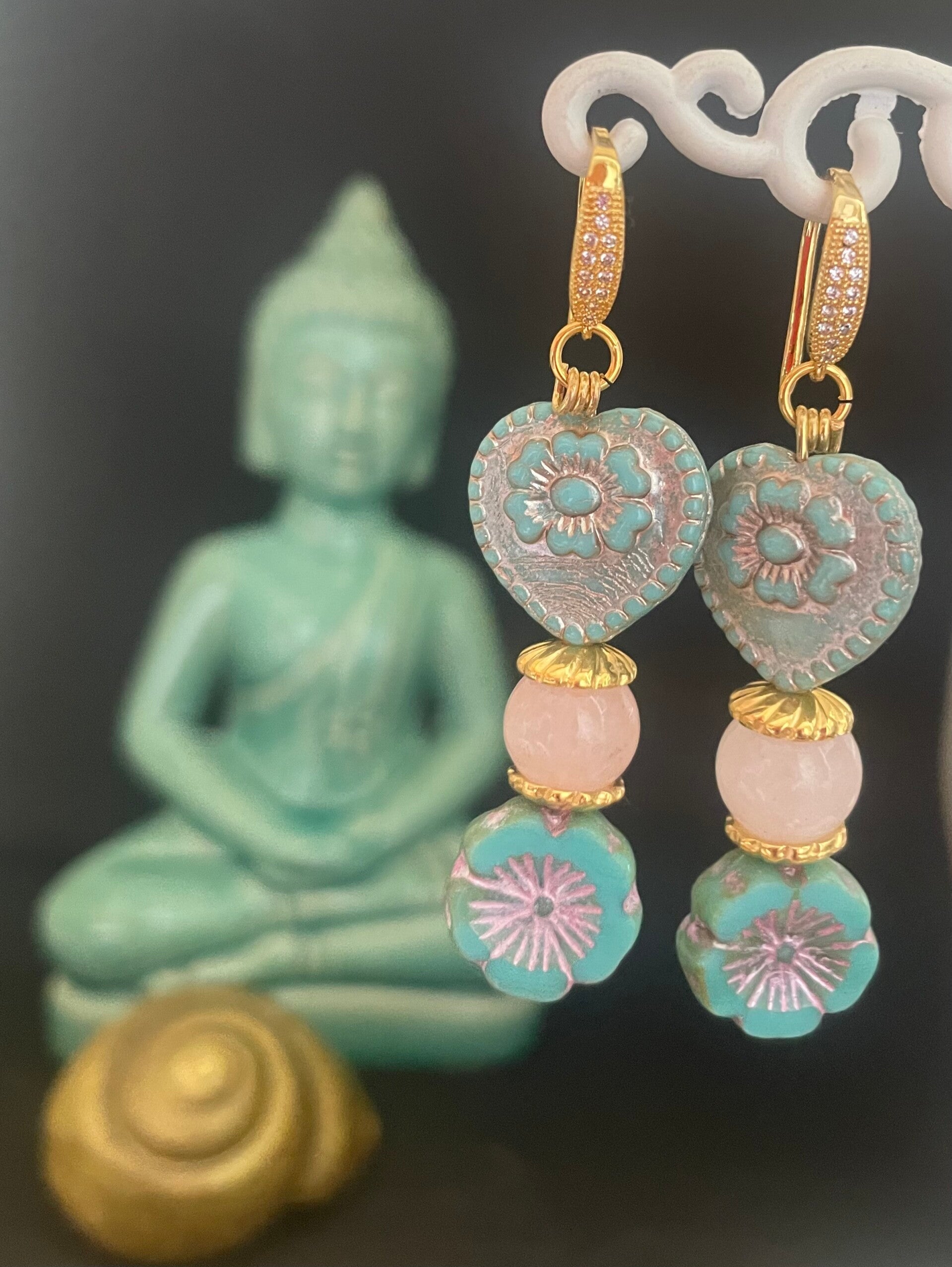 Oorbellen Love and flowers