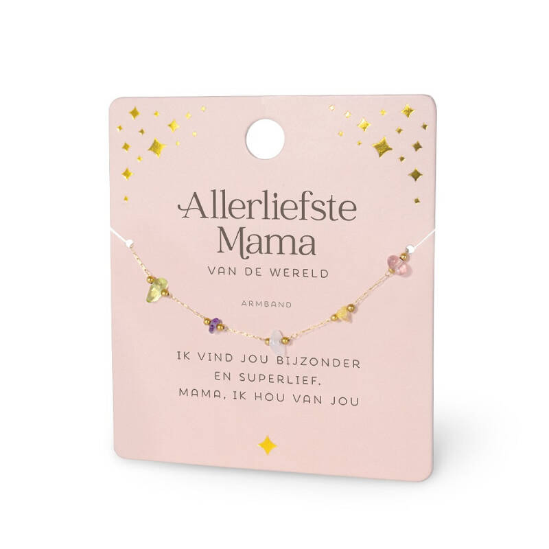 Edelstenen Armband: Allerliefste Mama van de wereld