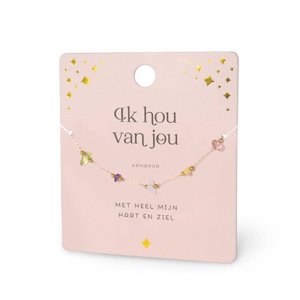 Edelstenen Armband: Ik hou van jou