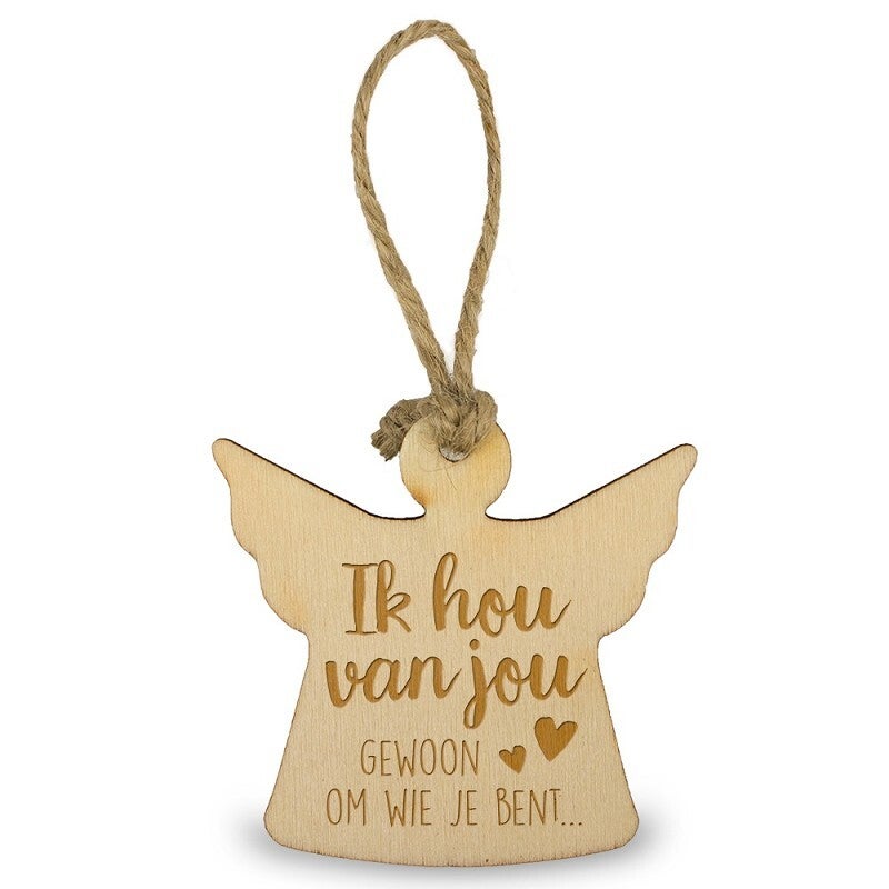 Houten Engeltje: Ik hou van jou