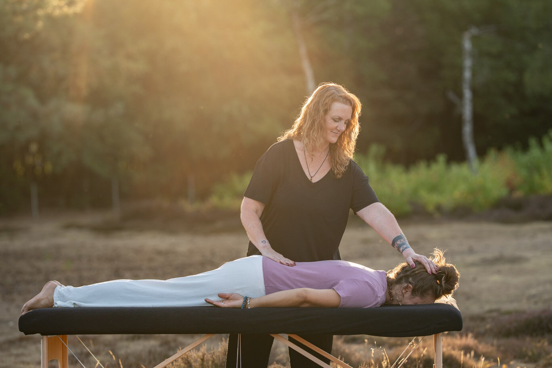 Reiki behandeling op de hei - uitgevoerd door Linda