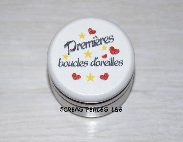 Boite 1ères boucles d'oreille blanc