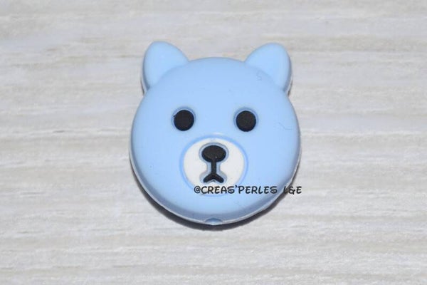 Tête d'ours silicone bleu clair