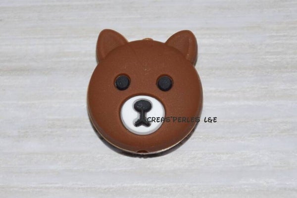 Tête d'ours silicone brun