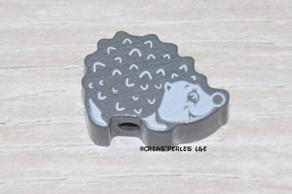Perle hérisson bois gris foncé