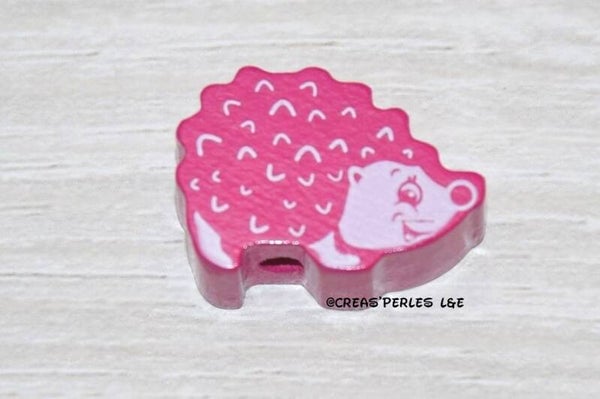 Perle hérisson bois rose fuchsia