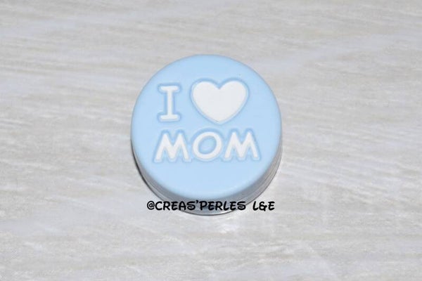 I love mom silicone bleu clair