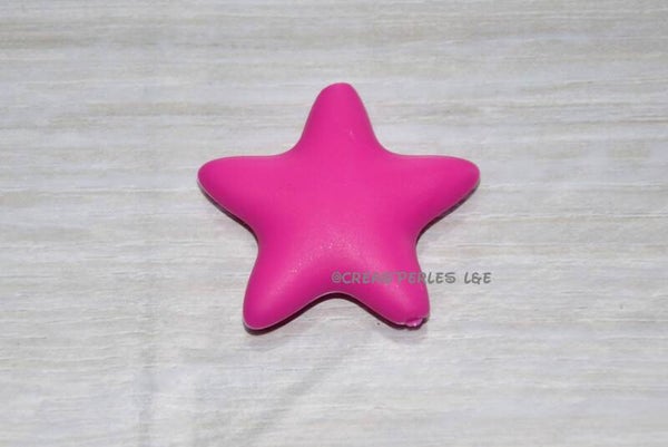 Grande étoile silicone rose fuchsia
