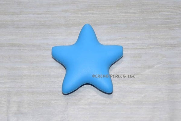 Grande étoile silicone bleu azur