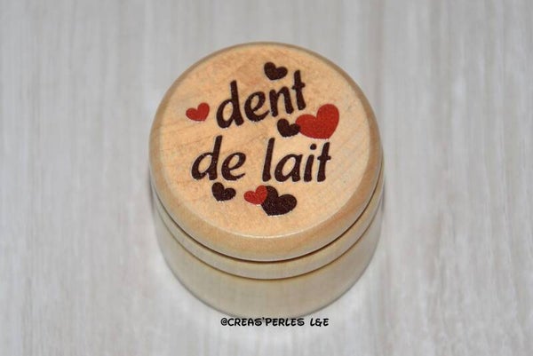 Boite à dent coeur bois