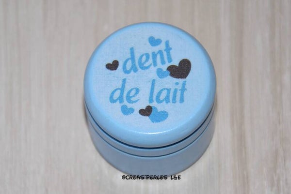 Boite à dent coeur bleu clair