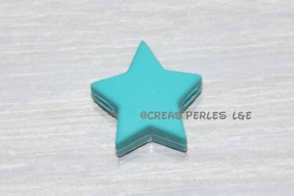 Petite étoile silicone bleu turquoise