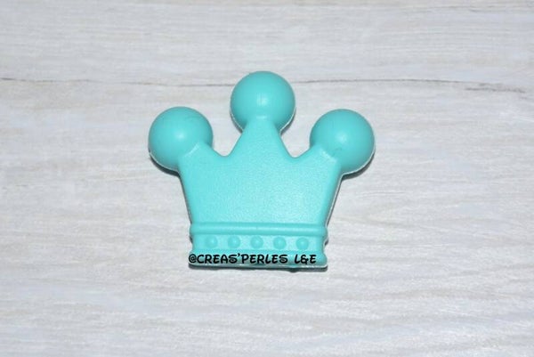 Grande couronne silicone bleu turquoise