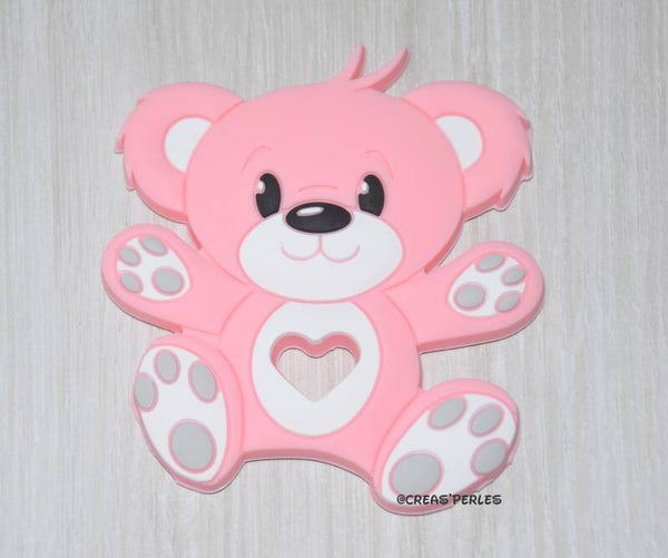 Anneau de dentition ours rose candy
