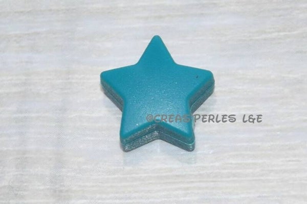 Petite étoile silicone vert turquoise